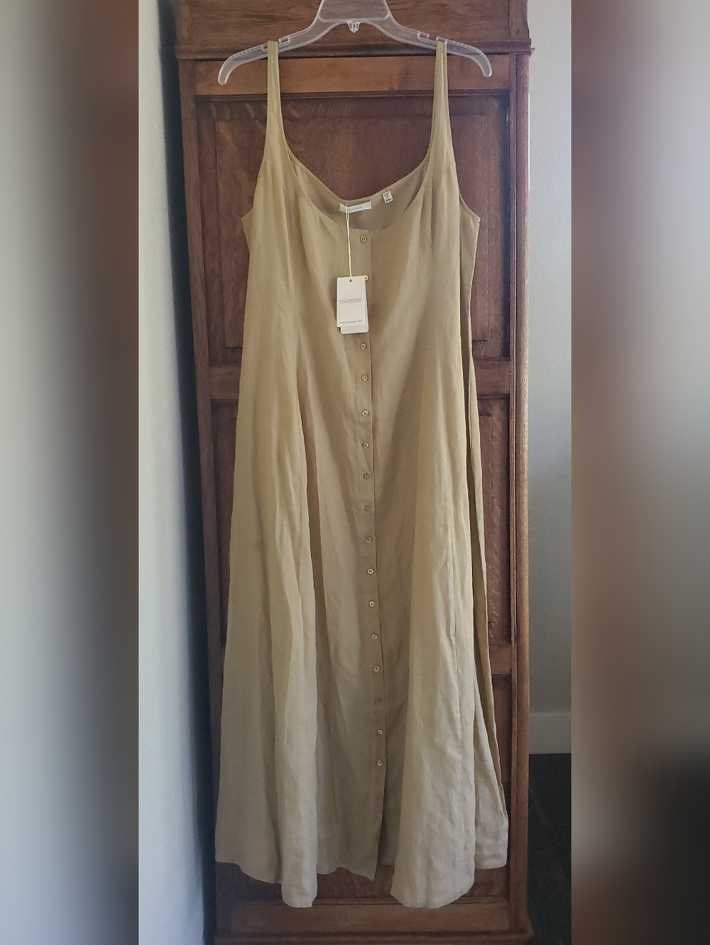 DOEN BUTTON FRONT LANTANA Midi/Maxi DRESS IN OAKEN XXL NWT